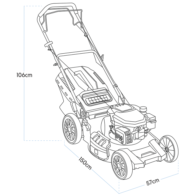 Dellonda DG102 Self-Propelled Petrol Lawnmower Grass Cutter with Height Adjustment & Grass Bag 170cc - additional view 14