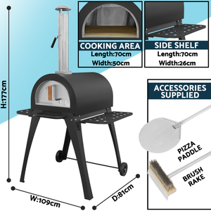 Dellonda DG103 Outdoor Wood-Fired Pizza Oven & Smoker - additional view 23