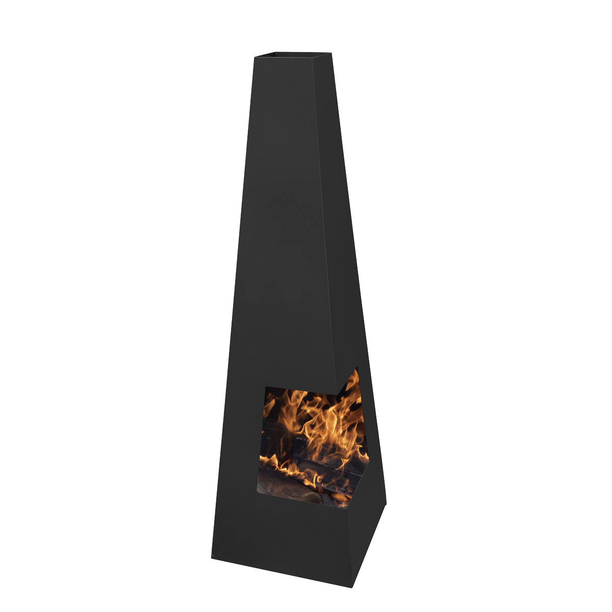 Dellonda DG105 Chiminea, Wood Burner, Heater for Outdoors W45cm x H150cm - Black Steel - additional view 3