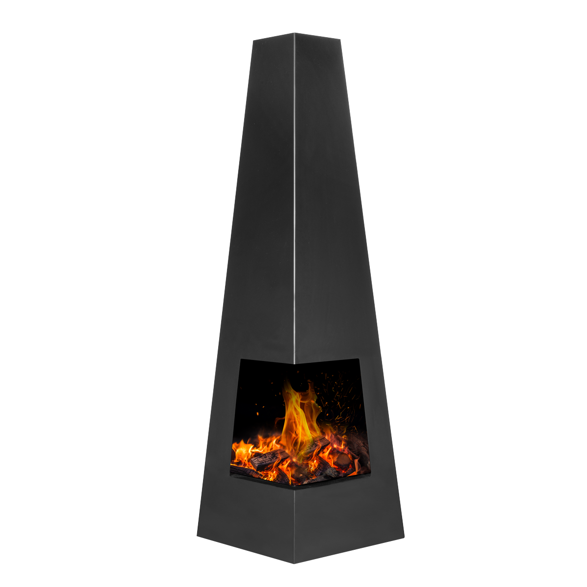Dellonda DG105 Chiminea, Wood Burner, Heater for Outdoors W45cm x H150cm - Black Steel - additional view 5