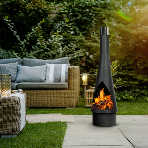 Dellonda DG109 Outdoor Chiminea, Fireplace, Fire Pit, Heater, Durable, Black Steel - additional view 10