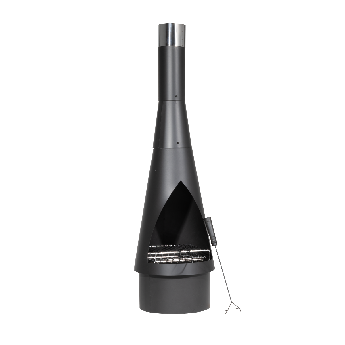 Dellonda DG109 Outdoor Chiminea, Fireplace, Fire Pit, Heater, Durable, Black Steel