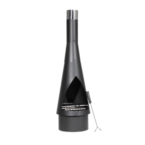 Dellonda DG109 Outdoor Chiminea, Fireplace, Fire Pit, Heater, Durable, Black Steel