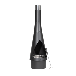 Dellonda DG109 Outdoor Chiminea, Fireplace, Fire Pit, Heater, Durable, Black Steel