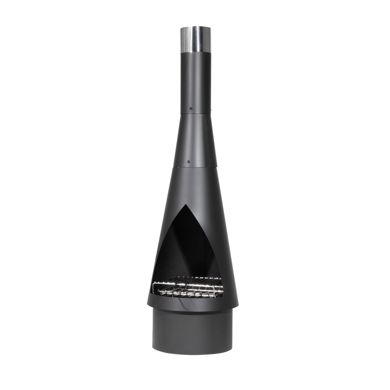 Dellonda DG109 Outdoor Chiminea, Fireplace, Fire Pit, Heater, Durable, Black Steel - additional view 5