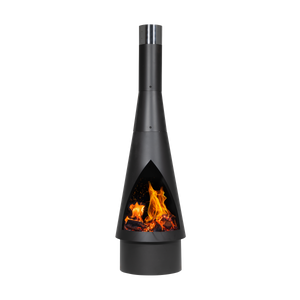 Dellonda DG109 Outdoor Chiminea, Fireplace, Fire Pit, Heater, Durable, Black Steel - additional view 4