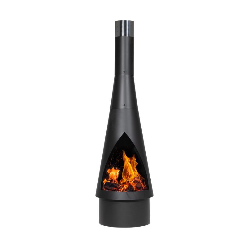 Dellonda DG109 Outdoor Chiminea, Fireplace, Fire Pit, Heater, Durable, Black Steel - additional view 4