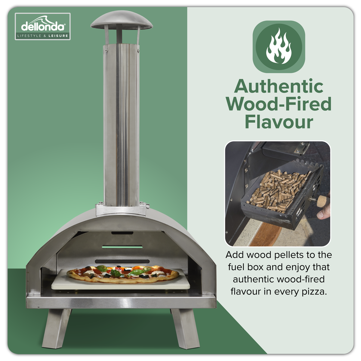 Dellonda DG11 Wood-Fired Pizza Oven 14" - Stainless Steel - additional view 14