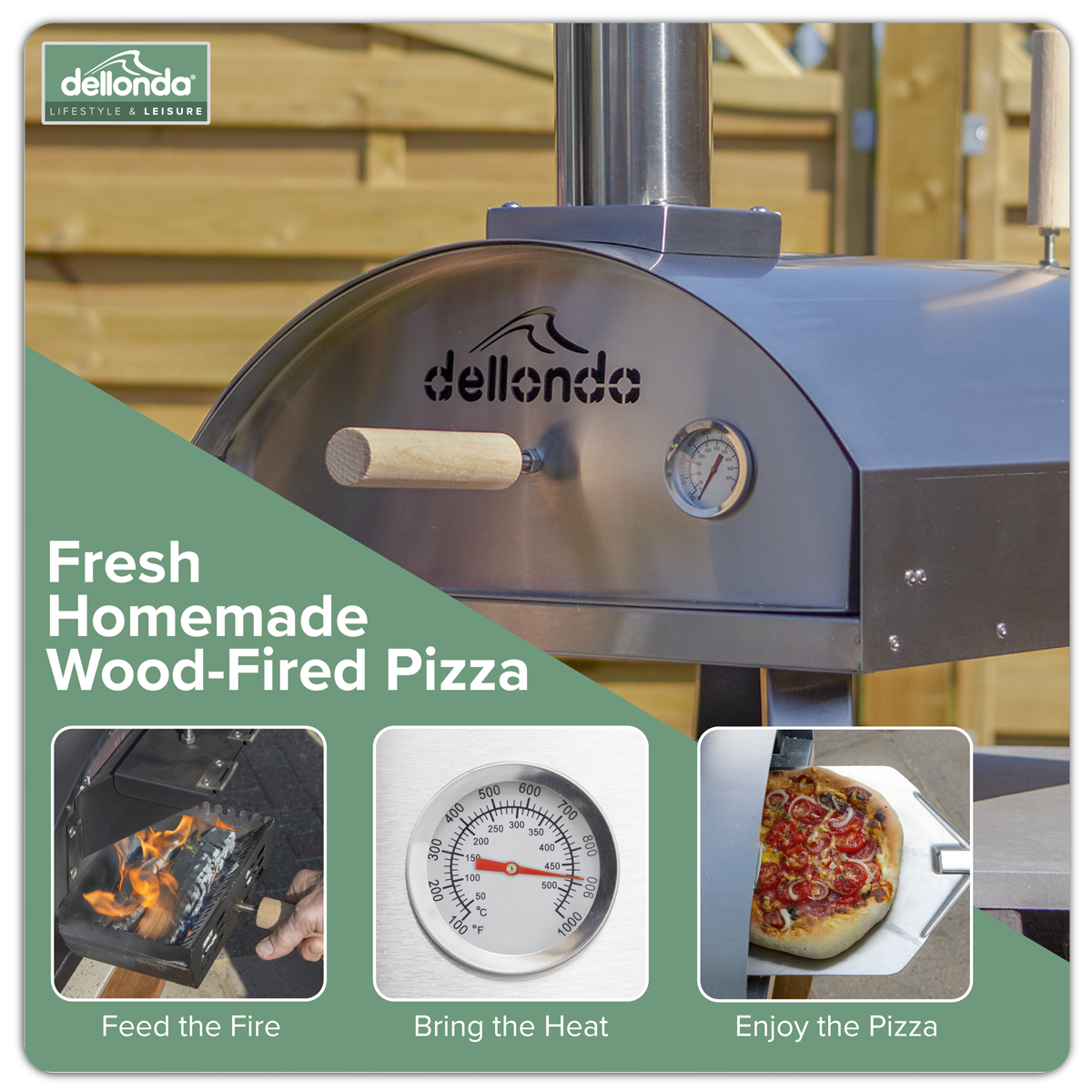 Dellonda DG11 Wood-Fired Pizza Oven 14" - Stainless Steel - additional view 16