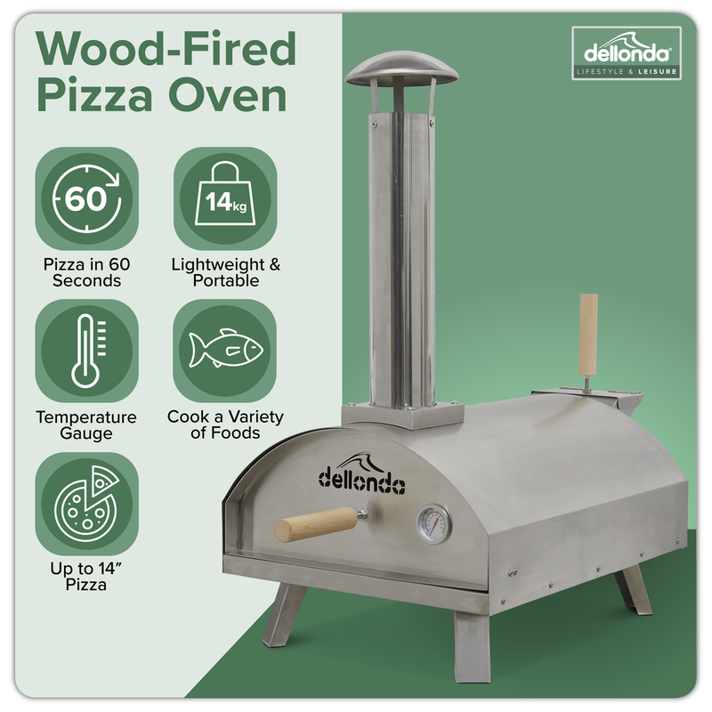 Dellonda DG11 Wood-Fired Pizza Oven 14" - Stainless Steel - additional view 19