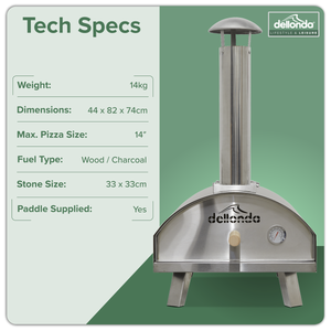 Dellonda DG11 Wood-Fired Pizza Oven 14" - Stainless Steel - additional view 20