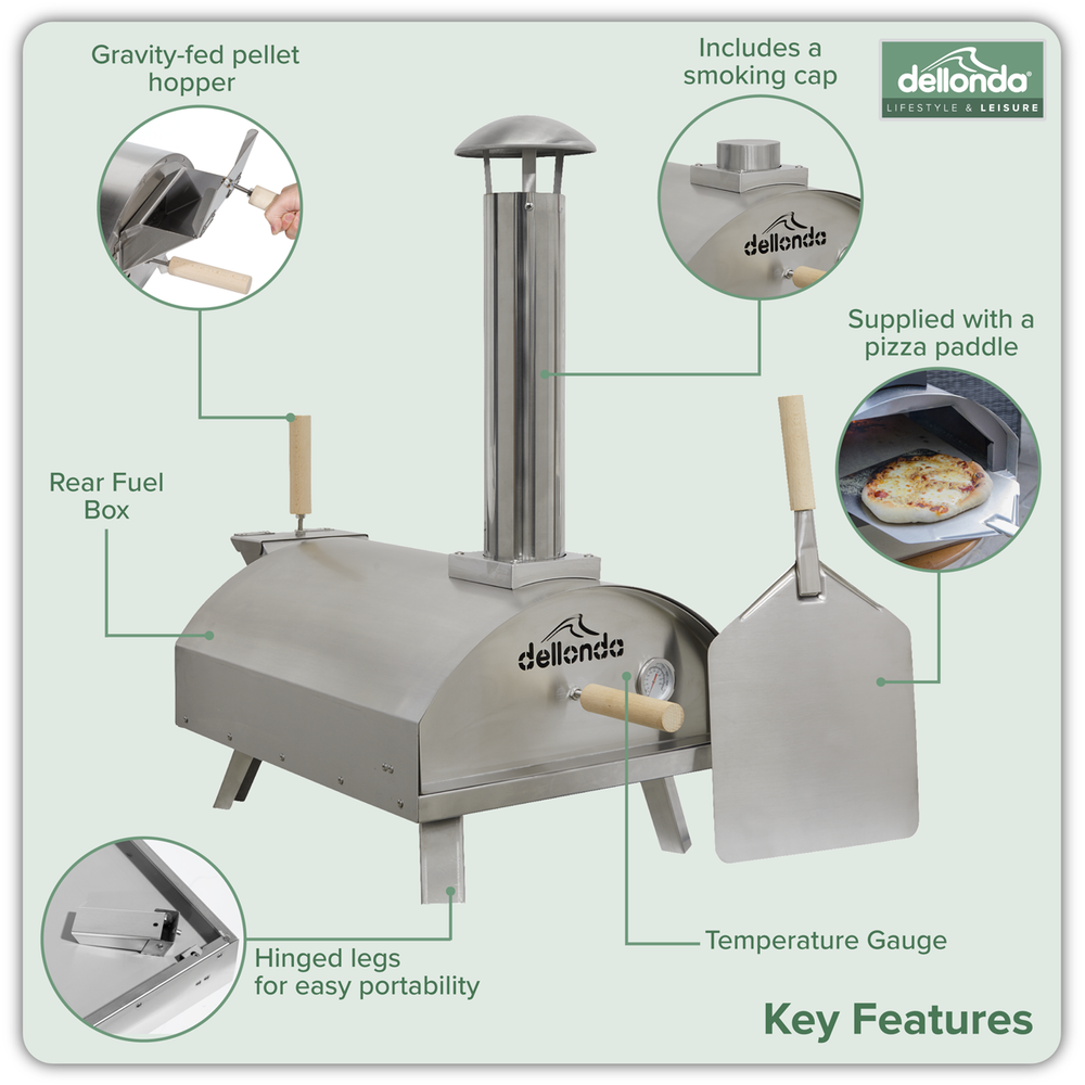 Dellonda DG11 Wood-Fired Pizza Oven 14" - Stainless Steel - additional view 21