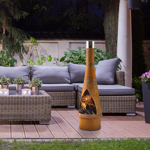 Dellonda DG110 Outdoor/Garden/Patio Conical Chiminea, Fireplace, Fire Pit, Heater, H127cm - Corten Steel - additional view 9