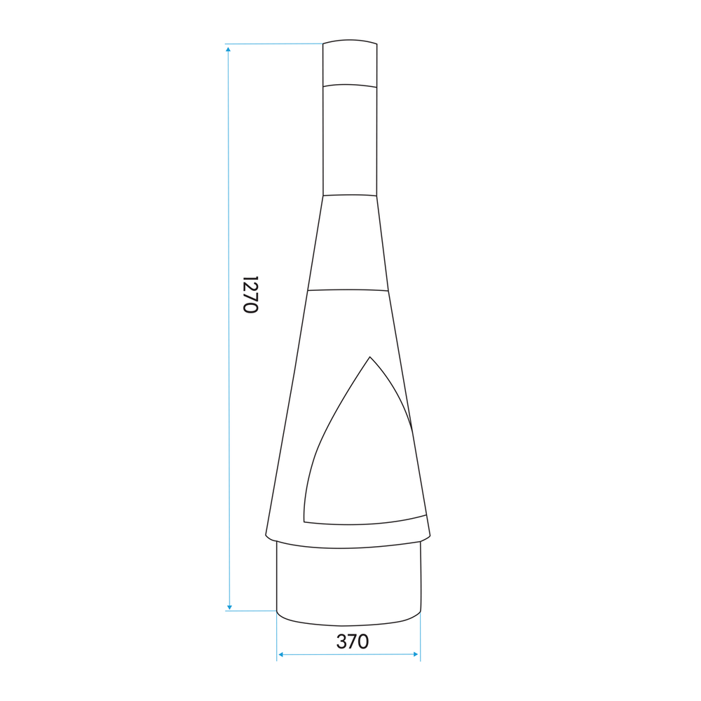 Dellonda DG110 Outdoor/Garden/Patio Conical Chiminea, Fireplace, Fire Pit, Heater, H127cm - Corten Steel - additional view 2