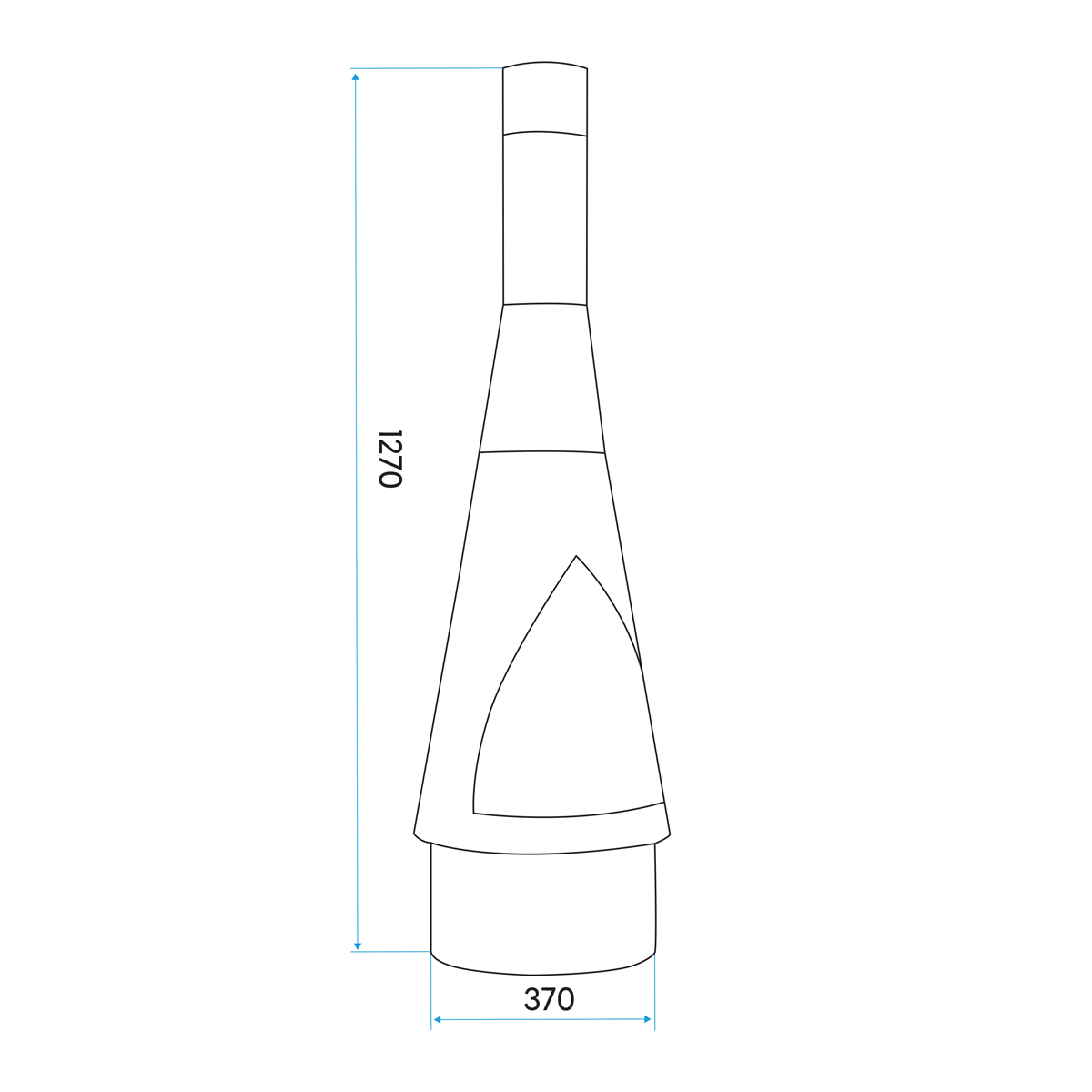 Dellonda DG110 Outdoor/Garden/Patio Conical Chiminea, Fireplace, Fire Pit, Heater, H127cm - Corten Steel - additional view 2