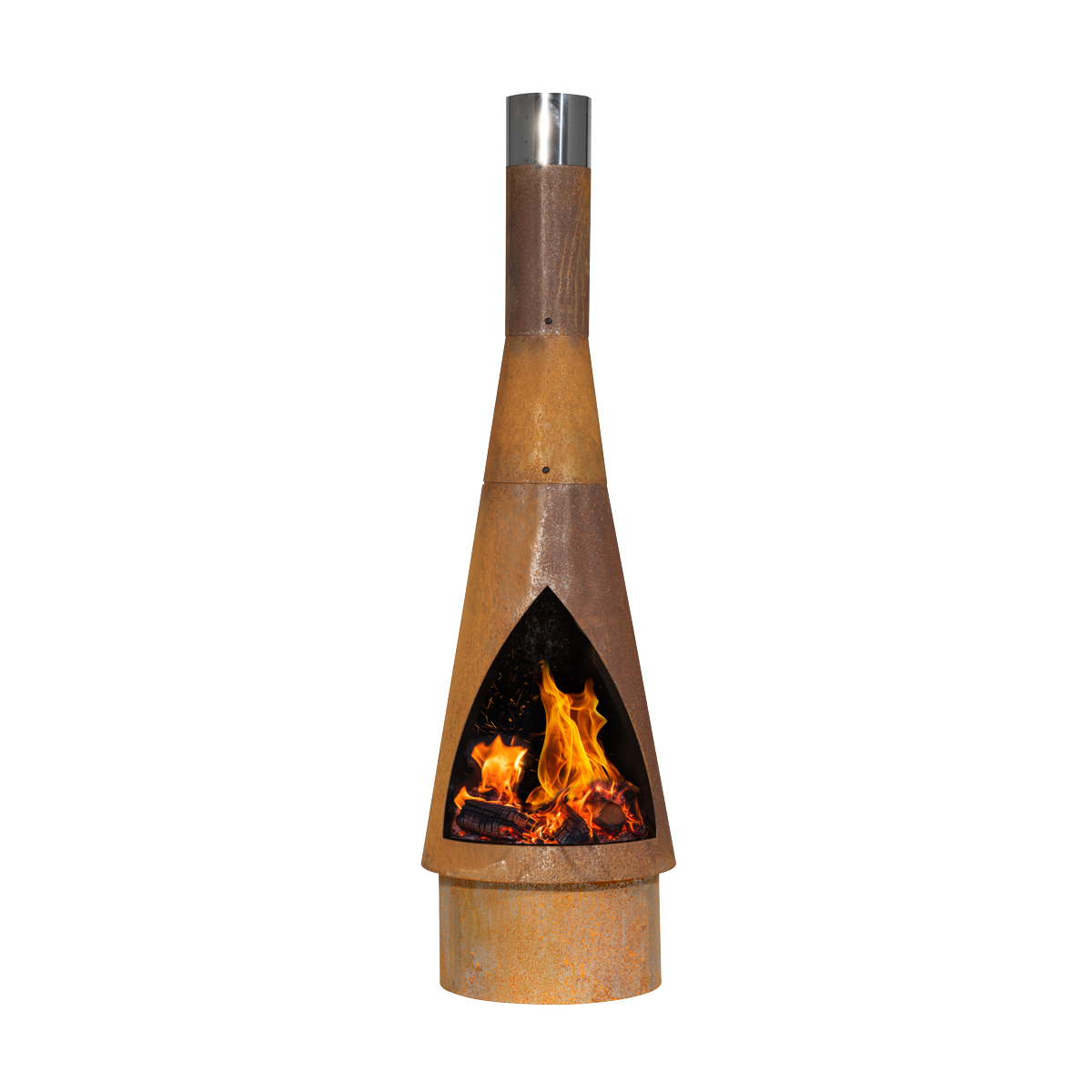 Dellonda DG110 Outdoor/Garden/Patio Conical Chiminea, Fireplace, Fire Pit, Heater, H127cm - Corten Steel - additional view 8