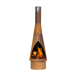 Dellonda DG110 Outdoor/Garden/Patio Conical Chiminea, Fireplace, Fire Pit, Heater, H127cm - Corten Steel - additional view 8