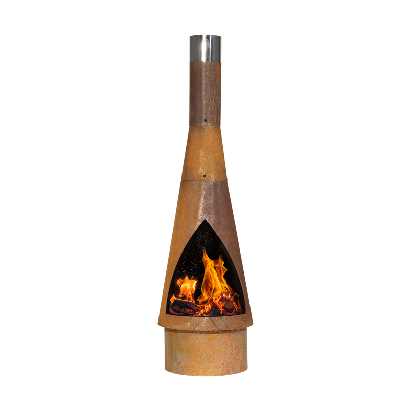 Dellonda DG110 Outdoor/Garden/Patio Conical Chiminea, Fireplace, Fire Pit, Heater, H127cm - Corten Steel - additional view 8