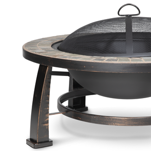 Dellonda DG111 76cm Deluxe Traditional Style Fire Pit/Fireplace/Outdoor Heater - Slate - additional view 9