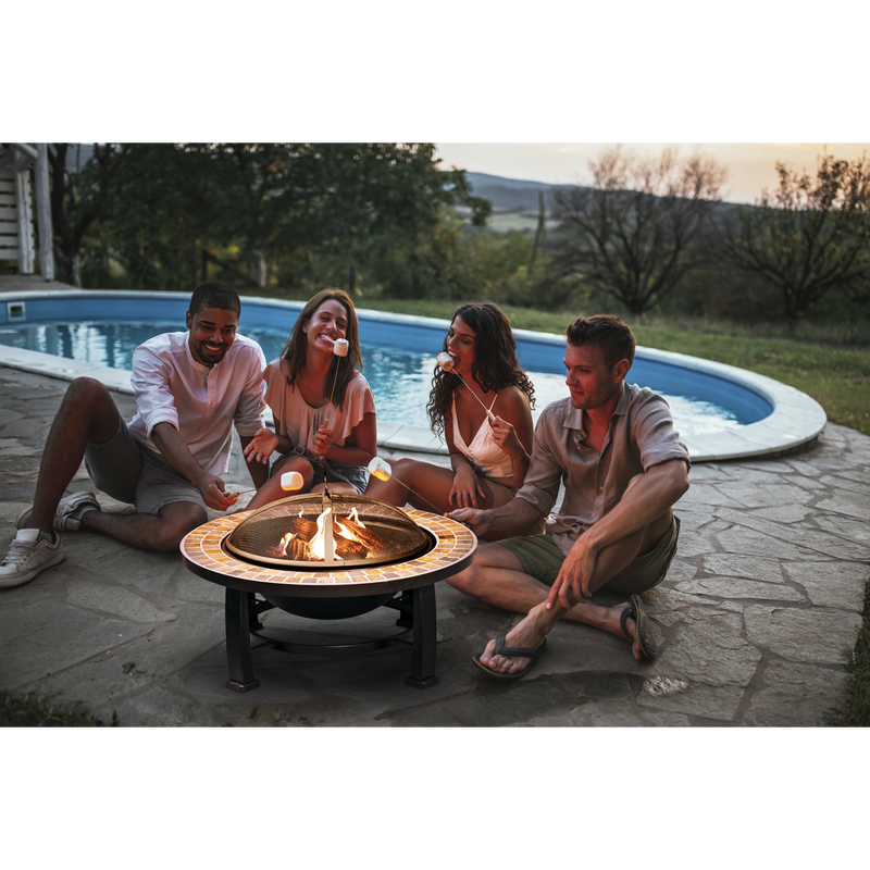 Dellonda DG111 76cm Deluxe Traditional Style Fire Pit/Fireplace/Outdoor Heater - Slate - additional view 10