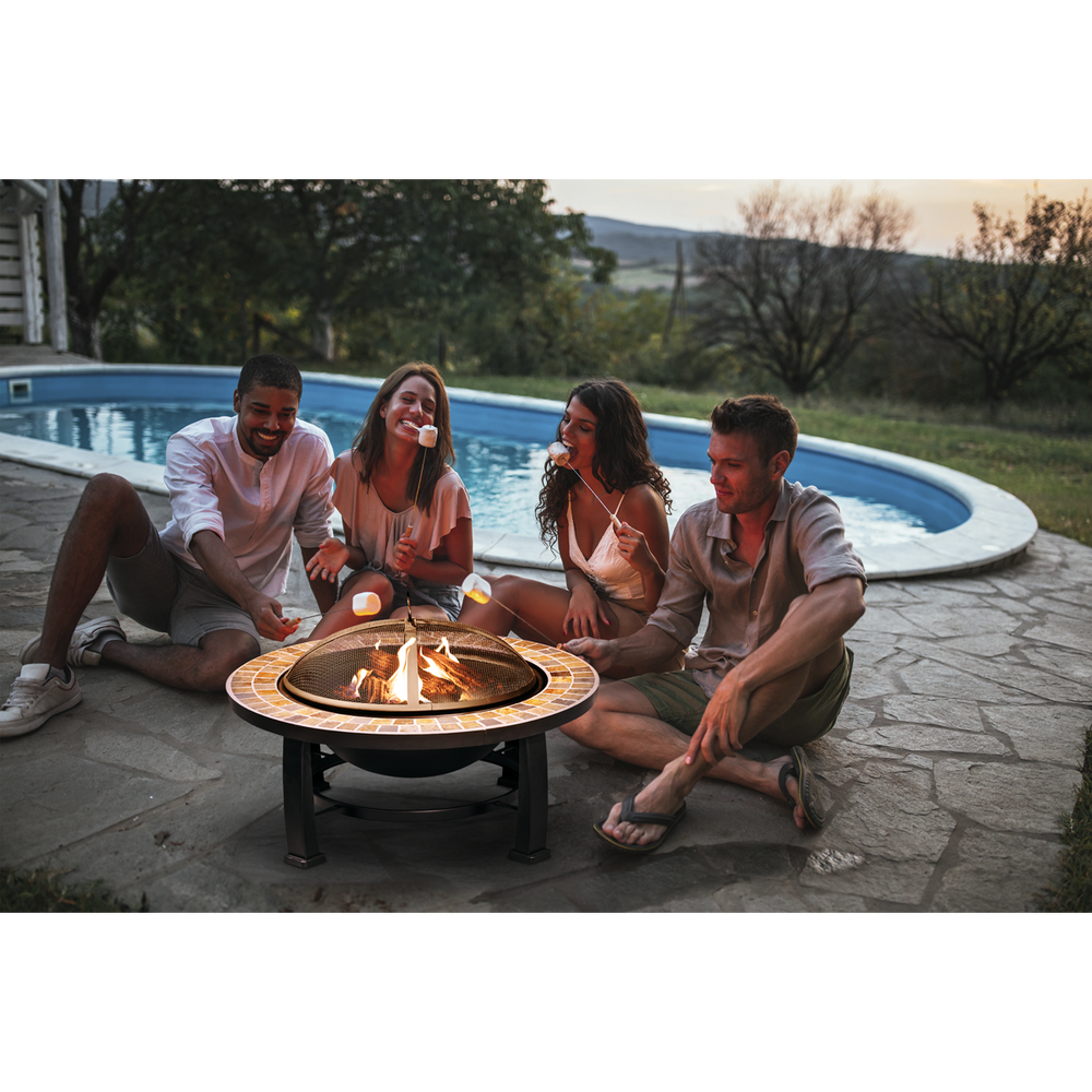 Dellonda DG111 76cm Deluxe Traditional Style Fire Pit/Fireplace/Outdoor Heater - Slate - additional view 11