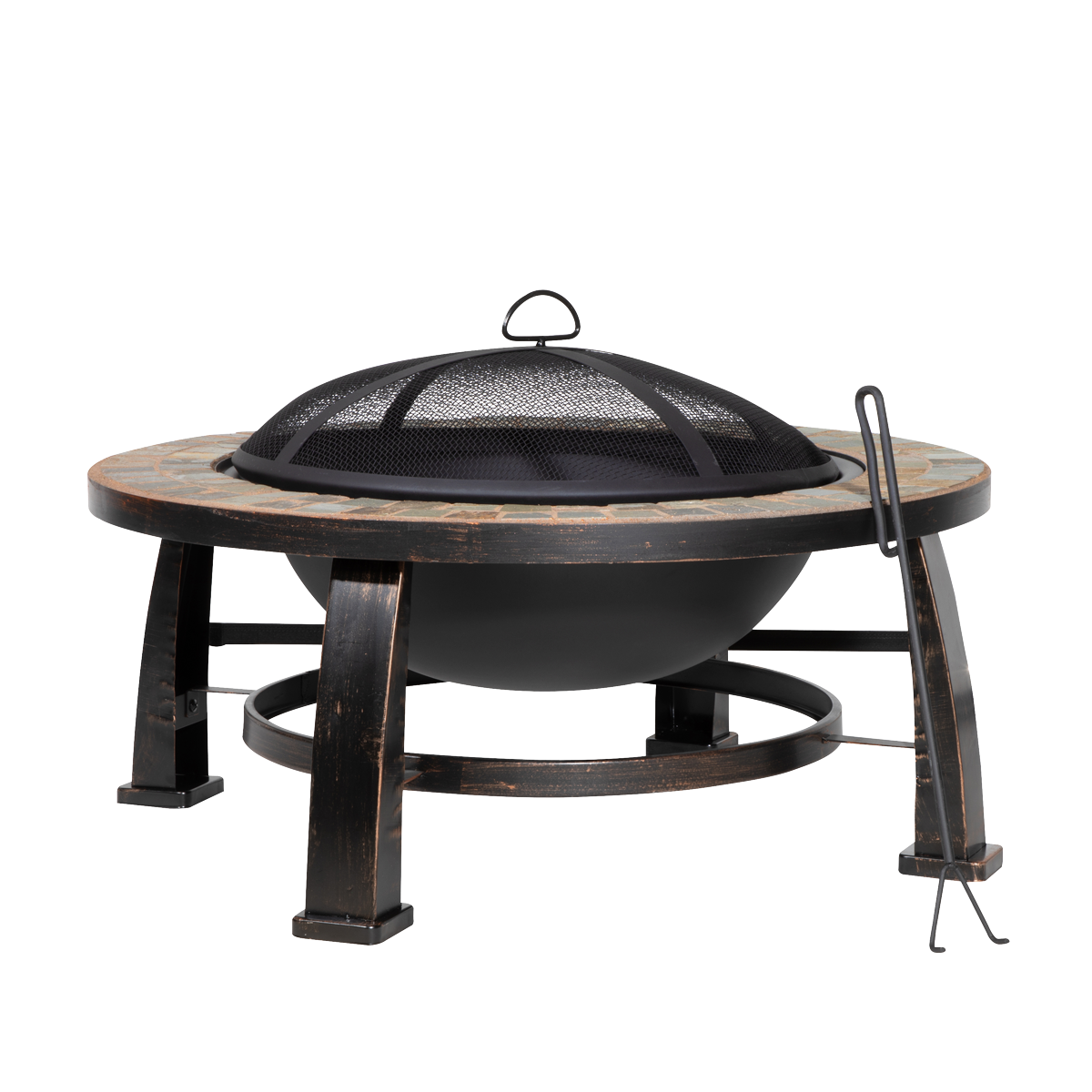 Dellonda DG111 76cm Deluxe Traditional Style Fire Pit/Fireplace/Outdoor Heater - Slate
