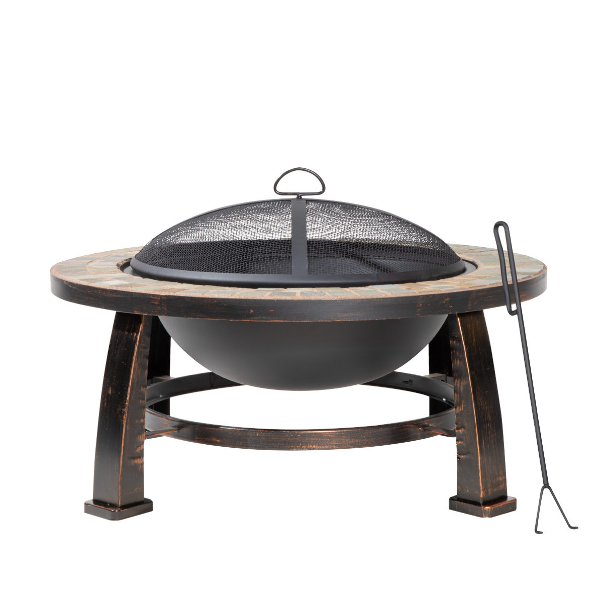 Dellonda DG111 76cm Deluxe Traditional Style Fire Pit/Fireplace/Outdoor Heater - Slate - additional view 6
