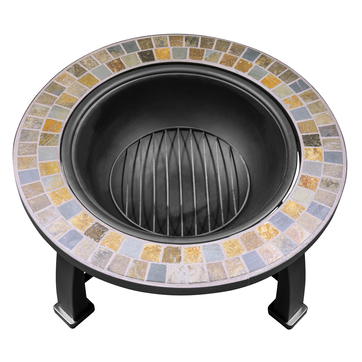 Dellonda DG111 76cm Deluxe Traditional Style Fire Pit/Fireplace/Outdoor Heater - Slate - additional view 5