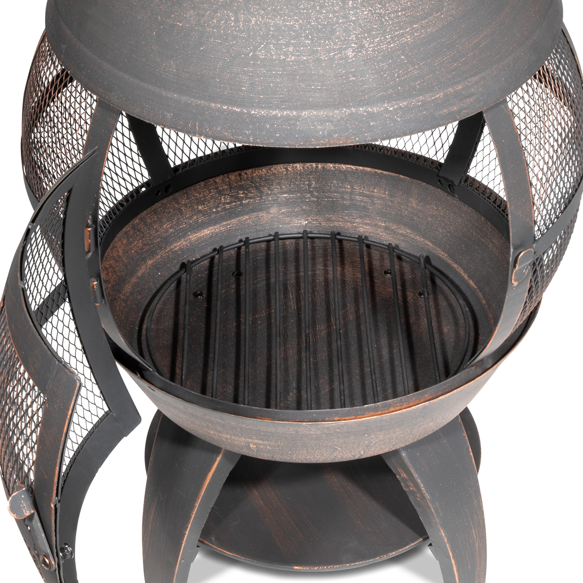 Dellonda DG112 Deluxe 360° Chiminea/Fire Pit/Outdoor Heater - Antique Bronze Finish - DG112 - additional view 4