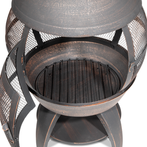 Dellonda DG112 Deluxe 360° Chiminea/Fire Pit/Outdoor Heater - Antique Bronze Finish - DG112 - additional view 4