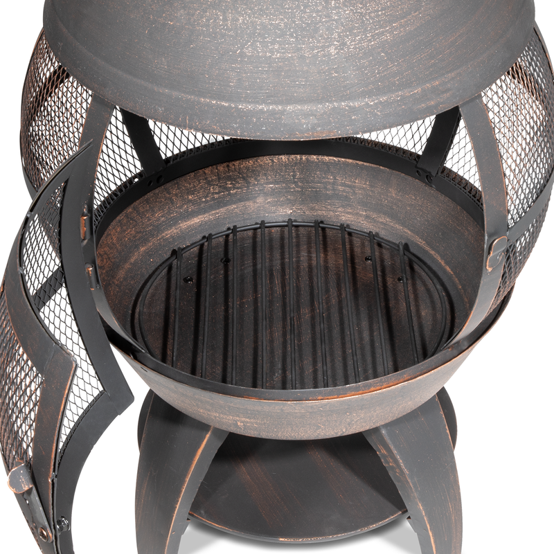 Dellonda DG112 Deluxe 360° Chiminea/Fire Pit/Outdoor Heater - Antique Bronze Finish - DG112 - additional view 4