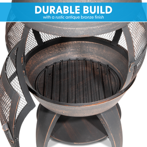 Dellonda DG112 Deluxe 360° Chiminea/Fire Pit/Outdoor Heater - Antique Bronze Finish - DG112 - additional view 18