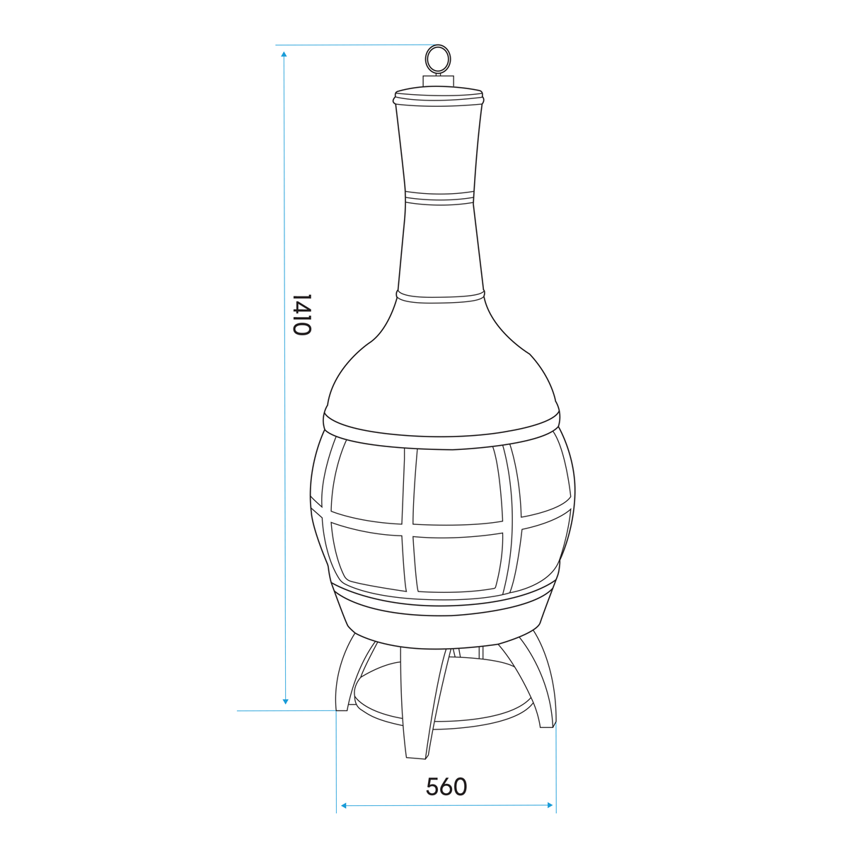 Dellonda DG112 Deluxe 360° Chiminea/Fire Pit/Outdoor Heater - Antique Bronze Finish - DG112 - additional view 16