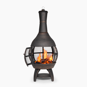 Dellonda DG112 Deluxe 360° Chiminea/Fire Pit/Outdoor Heater - Antique Bronze Finish - DG112 - additional view 7