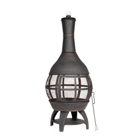 Dellonda DG112 Deluxe 360° Chiminea/Fire Pit/Outdoor Heater - Antique Bronze Finish - DG112