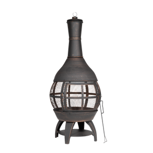 Dellonda DG112 Deluxe 360° Chiminea/Fire Pit/Outdoor Heater - Antique Bronze Finish - DG112