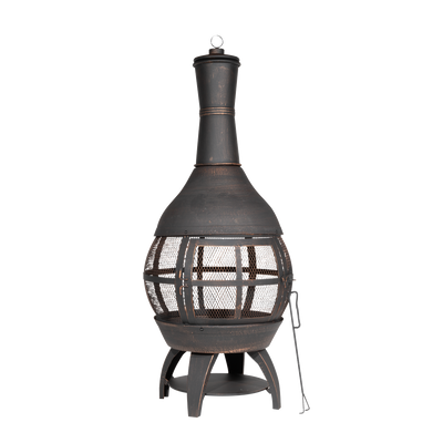 Dellonda DG112 Deluxe 360° Chiminea/Fire Pit/Outdoor Heater - Antique Bronze Finish - DG112