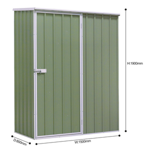 Dellonda DG113 Galvanized Steel Storage Shed with Pent Style Roof 150 x 80 x 190cm - Green - additional view 3