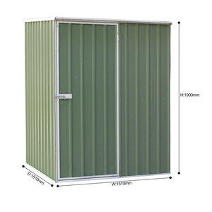 Dellonda DG114 Galvanized Steel Storage Shed with Pent Style Roof 151 x 151 x 200cm - Green - additional view 5