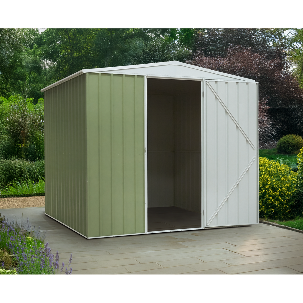 Dellonda DG115 Galvanized Steel Storage Shed with Apex Style Roof 230 x 230 x 220cm - Green - additional view 5