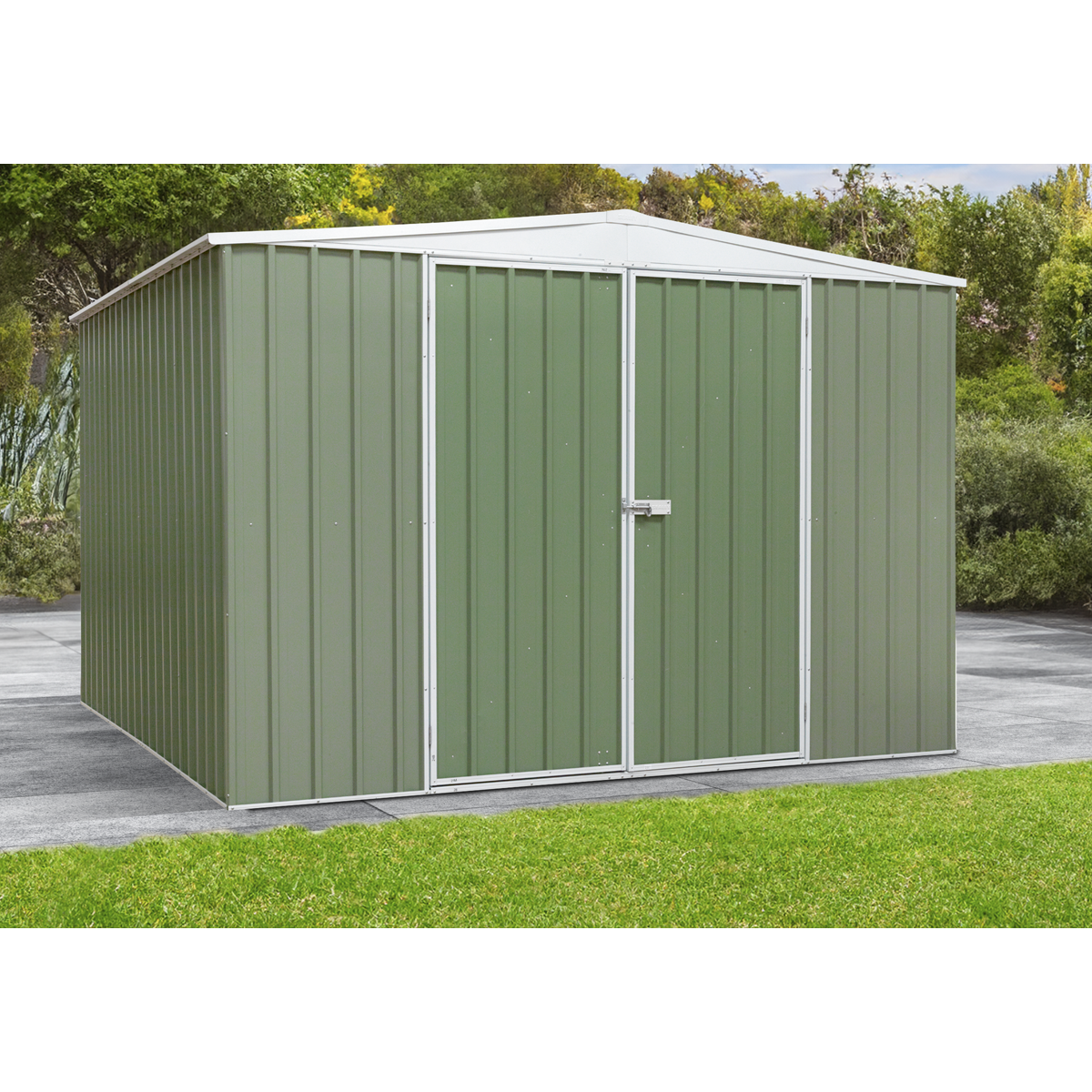 Dellonda DG116 Galvanized Steel Storage Shed with Apex Style Roof 300 x 300 x 220cm - Green - additional view 8