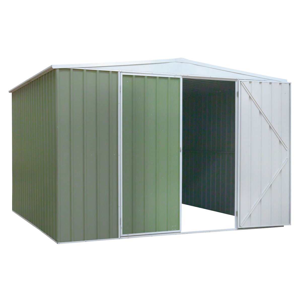 Dellonda DG116 Galvanized Steel Storage Shed with Apex Style Roof 300 x 300 x 220cm - Green - additional view 4