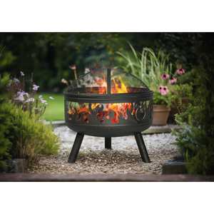 Dellonda DG117 Deluxe Fire Pit Fireplace Outdoor Patio Heater, Cooking Grill & Poker 61cm - additional view 3