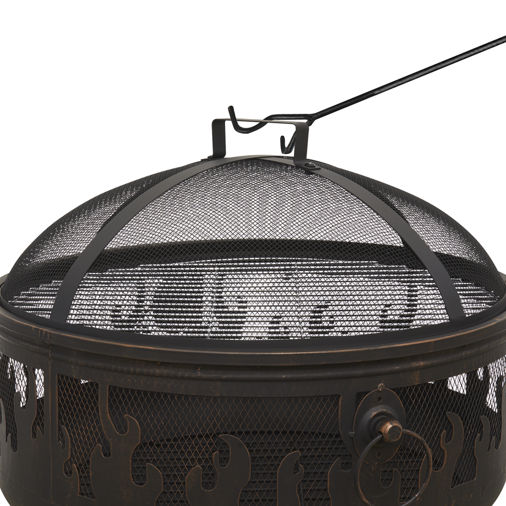 Dellonda DG117 Deluxe Fire Pit Fireplace Outdoor Patio Heater, Cooking Grill & Poker 61cm - additional view 8