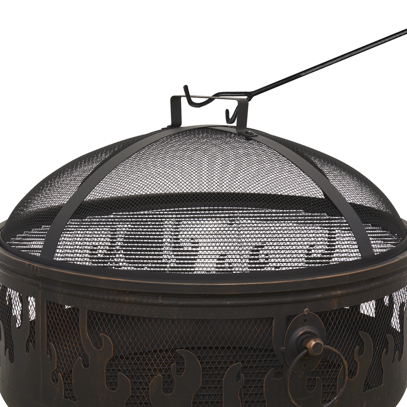 Dellonda DG117 Deluxe Fire Pit Fireplace Outdoor Patio Heater, Cooking Grill & Poker 61cm - additional view 8
