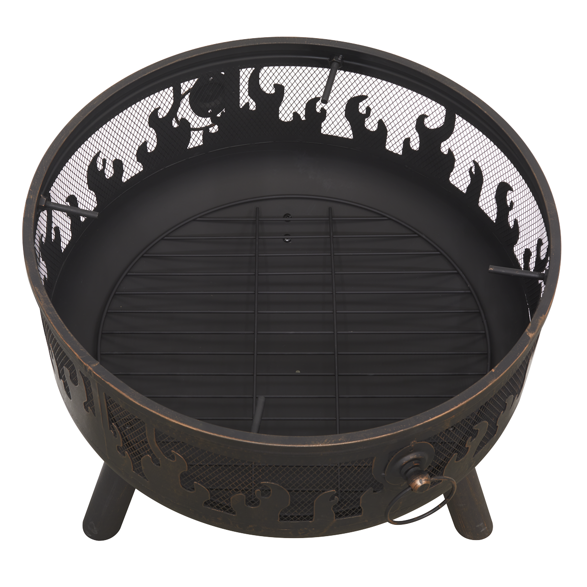 Dellonda DG117 Deluxe Fire Pit Fireplace Outdoor Patio Heater, Cooking Grill & Poker 61cm - additional view 10