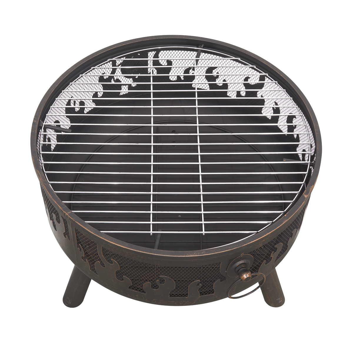 Dellonda DG117 Deluxe Fire Pit Fireplace Outdoor Patio Heater, Cooking Grill & Poker 61cm - additional view 12