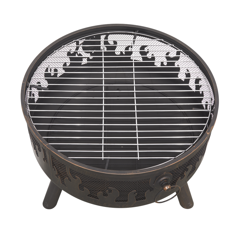 Dellonda DG117 Deluxe Fire Pit Fireplace Outdoor Patio Heater, Cooking Grill & Poker 61cm - additional view 12