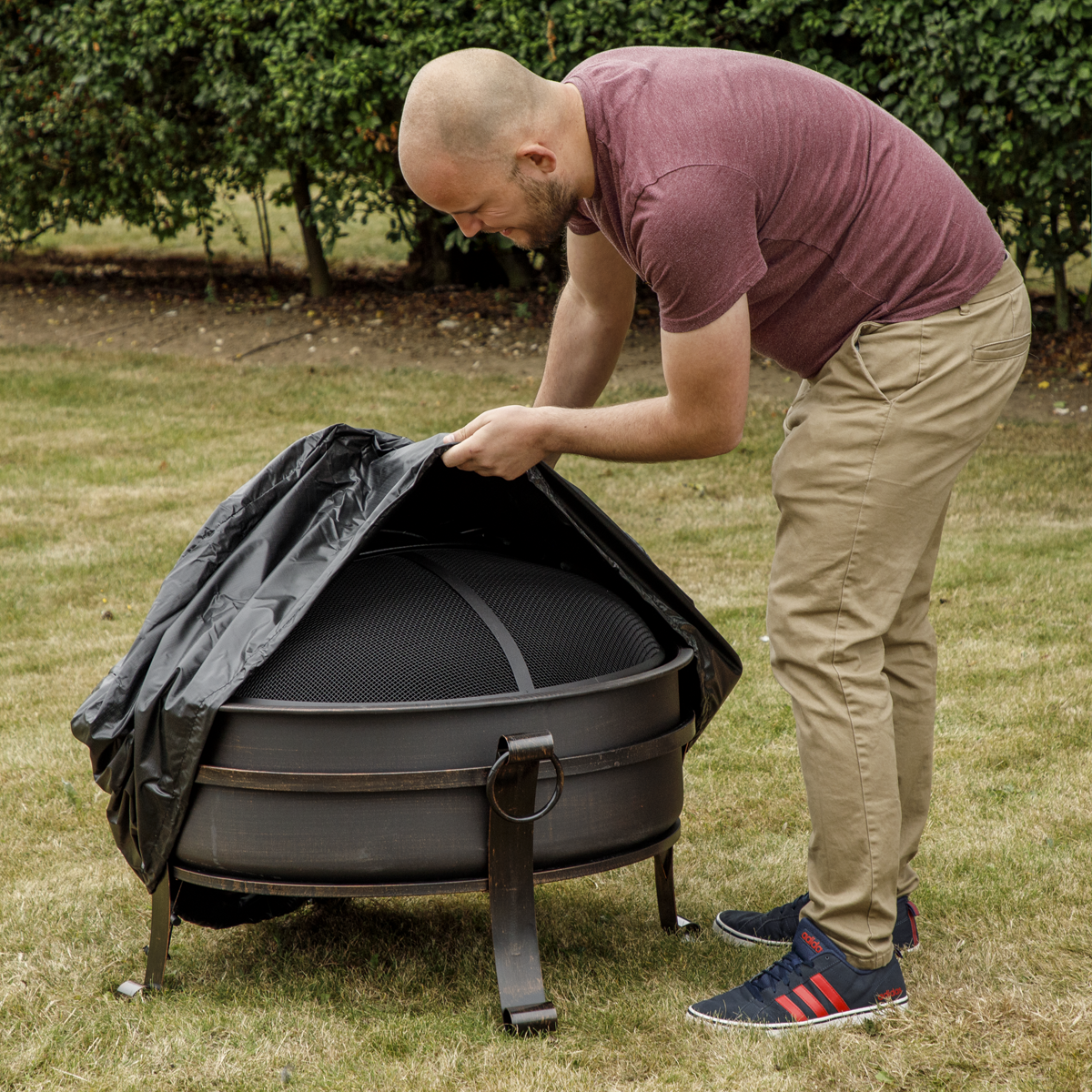 Dellonda DG118 Fire Pit, Fireplace, Outdoor Patio Heater PVC Cover, Water-Resistant, Heavy-Duty - additional view 5