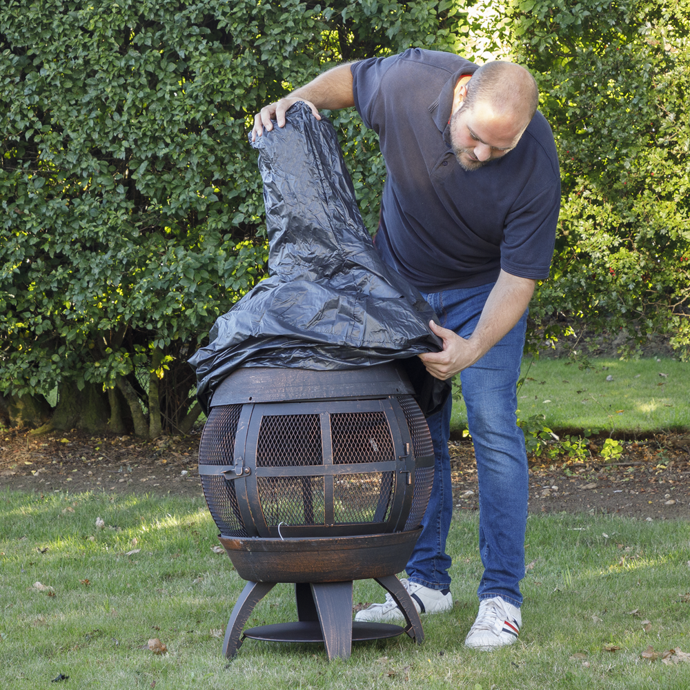 Dellonda DG122 Fire Pit, PVC Cover, Water-Resistant, Heavy Duty with Drawstrings for DG112 - additional view 3